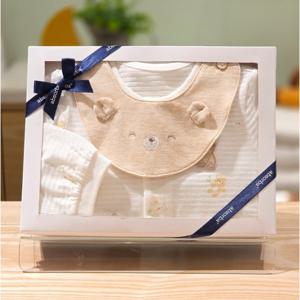 압소바 HK(26SS)새싹곰 오가닉 우주복(턱받이)(아기우주복선물) (1A1110614)