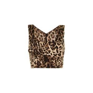 25 FW 돌체앤가바나 돌체앤가바나 레오파드 프린트 드레이프 크롭 탑 F75N0TFSADD TP432350789