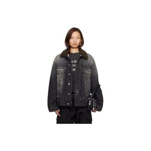 아크네 청자켓 블랙 라인 데님 재킷 261129F060005