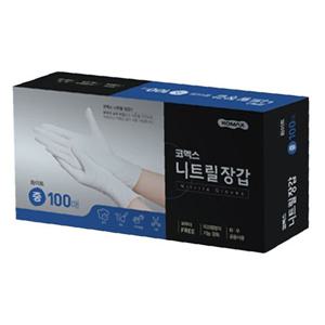코멕스 니트릴장갑 화이트 M(중) 100매