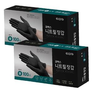 코멕스 니트릴장갑 블랙 M(중) 100매 X 2개