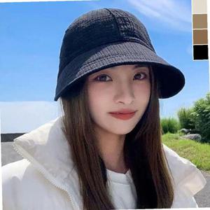 여성 와플 스트링 버킷햇 1P 사계절 패션 벙거지 모자