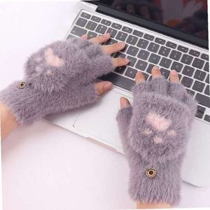 심쿵 밍크 벙어리장갑 털장갑 방한 손가락 반장갑