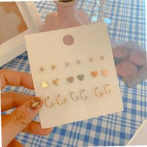 볼 18pcs 링 귀걸이세트 하트 플렛 베이직