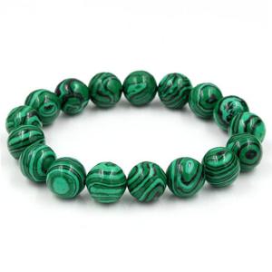 말라카이트 불교 커플 팔찌 12mm