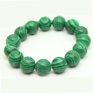 말라카이트 불교 커플 팔찌 14mm