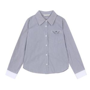 [씨]스트라이프 포켓 자수 카라 셔츠 SJBAI2413