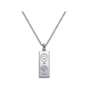 [티르리르]실버바 화이트 라지 펜던트 체인목걸이 HPGSVW00001M