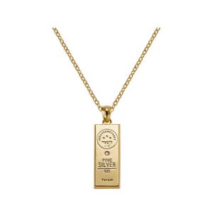 [티르리르]실버바 옐로우 라지 펜던트 체인목걸이 HPGSVG00001M