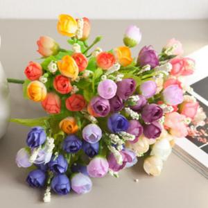 장미 조화 뉴미니부쉬 21cm 5컬러 인테리어 꽃 장식 소품 웨딩 부케