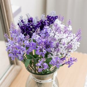 라벤더 조화 베이직 부쉬 33cm 4컬러 인테리어 꽃 장식 소품 셀프 웨딩 촬영 꾸미기