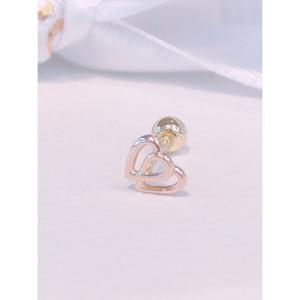 미니골드 14K [THANK YOU]더블 하트 피어싱 ESWM4109