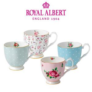 [로얄알버트]뉴황실장미 푸티드 머그4P세트