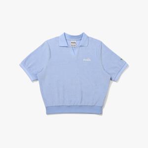 [디아도라] 카리나 테리 카라 반팔 티셔츠 우먼 SKY BLUE