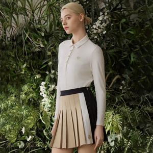 [슈페리어] 여성 배색 플리츠 큐롯 스커트 베이지 (IW0ECU20253)