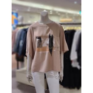 [트리아나] 소고 기본라운드5부소매 프린트블라우스AI2BA14