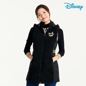 [디즈니골프] 여성 아트웍 포인트 후드 플리스 롱 베스트 조끼 DL4LJV036