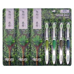 메디안 녹차의 명작 칫솔 4입 x3