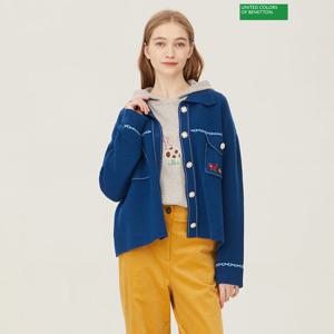 베네통 스티치 셔츠형 니트 가디건 BAKC71361_NY