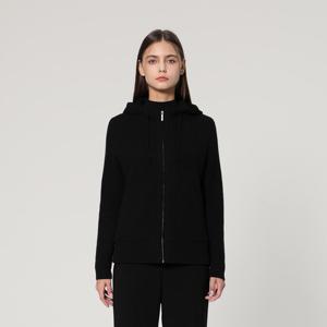 캐시미어 블렌드 퀼팅 니트 후드 가디건 (UFJKCA45BN-BLACK)