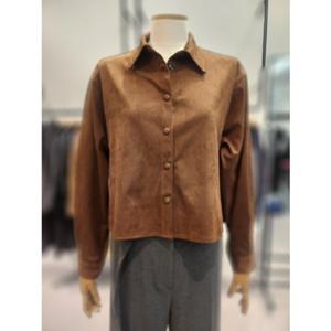 [코데즈컴바인] (CJD-SH003WA) 스웨이드 크롭셔츠