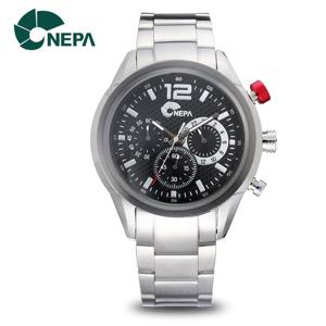 네파 크로노그래프 카본문자반 야광 남성 메탈시계 N5010M-BLACK