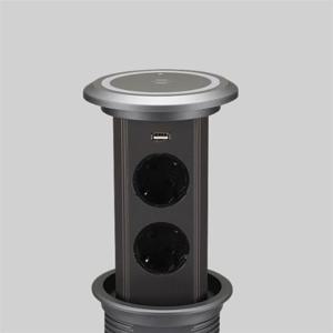 가구 매입콘센트 BIP-100W 다크그레이 팝업 원통형