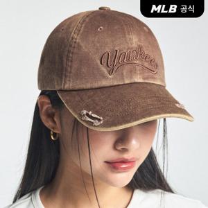 [MLB공식] 24N 빈티지 컬시브 언스트럭쳐 볼캡 NY (Mg.Brown) 3ACPVL64N