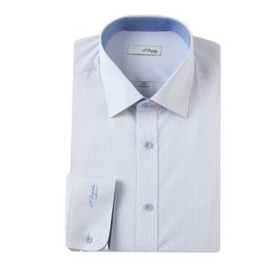 [에스티듀퐁(셔츠)]24대전/블루 슬림핏/얇고 구김적음 신축성 스트라이프 SE4SM21LS321SBU