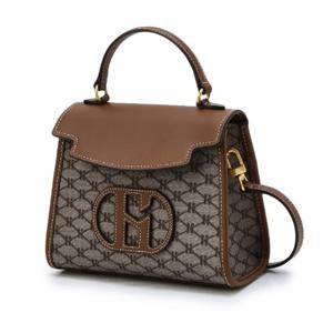 [헤지스] 브라운 패치 시그니처 패턴 사첼백미니(HIWA5E526G2)