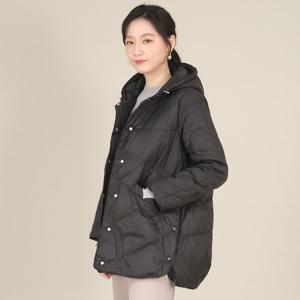 애비뉴투지 엄마옷 후드 루즈핏 경량 오리털 똑딱이 봄 가을 재킷 J12210