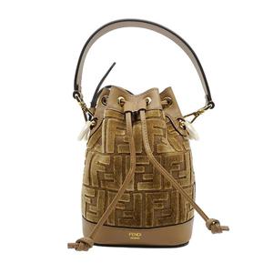 펜디 몬트레조 자카드 FF 벨벳 미니백 베이지 8BS093AT14F19P8
