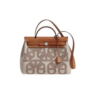 에르메스 에르백 집 31 백 H 플럼 캔버스   팔라듐 하드웨어 포브 에크류 베쥬 포브 H084264CKAF