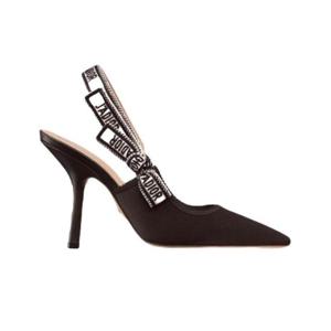 디올 자디올 슬링백 펌프 딥 오션 블랙 사틴 코튼 KCP920SE-M900