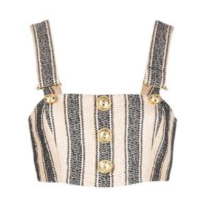 25 FW 발망 발망 스트라이프 크롭 탑 XF1AA120XB30 TP432306566