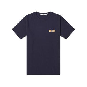 메종 키츠네 x 라인 프렌즈 스몰 패치 티셔츠 네이비 SPLNU00102QK1742SP2R
