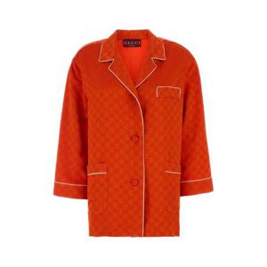 구찌 여성 오렌지 Satin 새틴 긴팔 셔츠 836310ZAQKJ 7481
