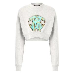 25 FW 로베르토 카발리 로고 모티프 크롭 스웨트셔츠 VKT68ACF007 TP440364715