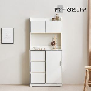 장인가구 아망드 슬라이딩 800 3단서랍 주방 수납장 홈카페장 상부장세트