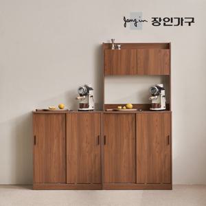장인가구 아망드 슬라이딩 주방 수납장 그릇장 상부장세트 1600 A