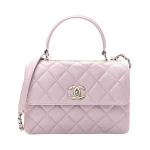 샤넬 핸들 장식의 스몰 플랩백 램스킨   골드 메탈 라이트 핑크 A92236-Y60767-NC022