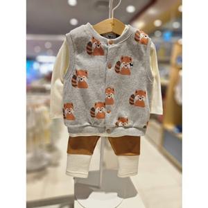 블루독베이비[hu]25.FW가을겨울신상 OT)너구리VEST 3SET 45A13-611-01 상하복 상하세트 베스트 외출복