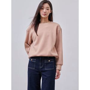 [빈폴레이디스]라운드넥 블루종 스웨트 셔츠_베이지 (BF4941C02A