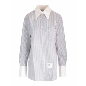 [THOM BROWNE] 라프리마 여성 셔츠 시어서커 롱 FLL169C00572035 Grey /8