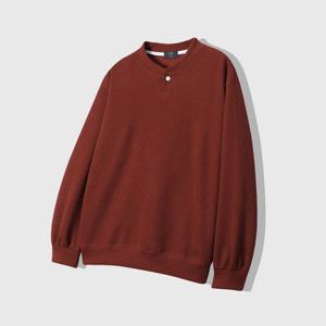 남성 가을 긴팔 무지 헨리넥 오버사이즈 골지 맨투맨