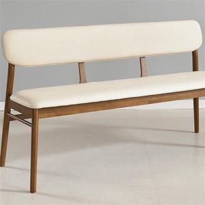 우아미가구 미하 원목 PU 가죽 3인 벤치 의자