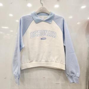 애플핑크 HC07 라글란 배색 크랍  맨투맨 APK8T508GST