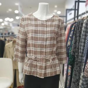 아니베에프 세이브존01 체크 라운드 린넨자켓 A28WJK510