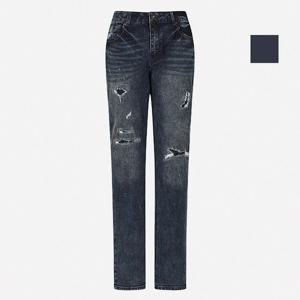 [뱅뱅] 공용 구제패치 슬림핏 데님팬츠 (NQI618)