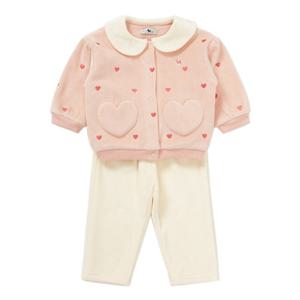 [블루독베이비8] 25FW(PK)하트 골벨로아 상하세트 HJ (45C1361007) (BLUEDOG BABY 유아 출산 백일 선물 도